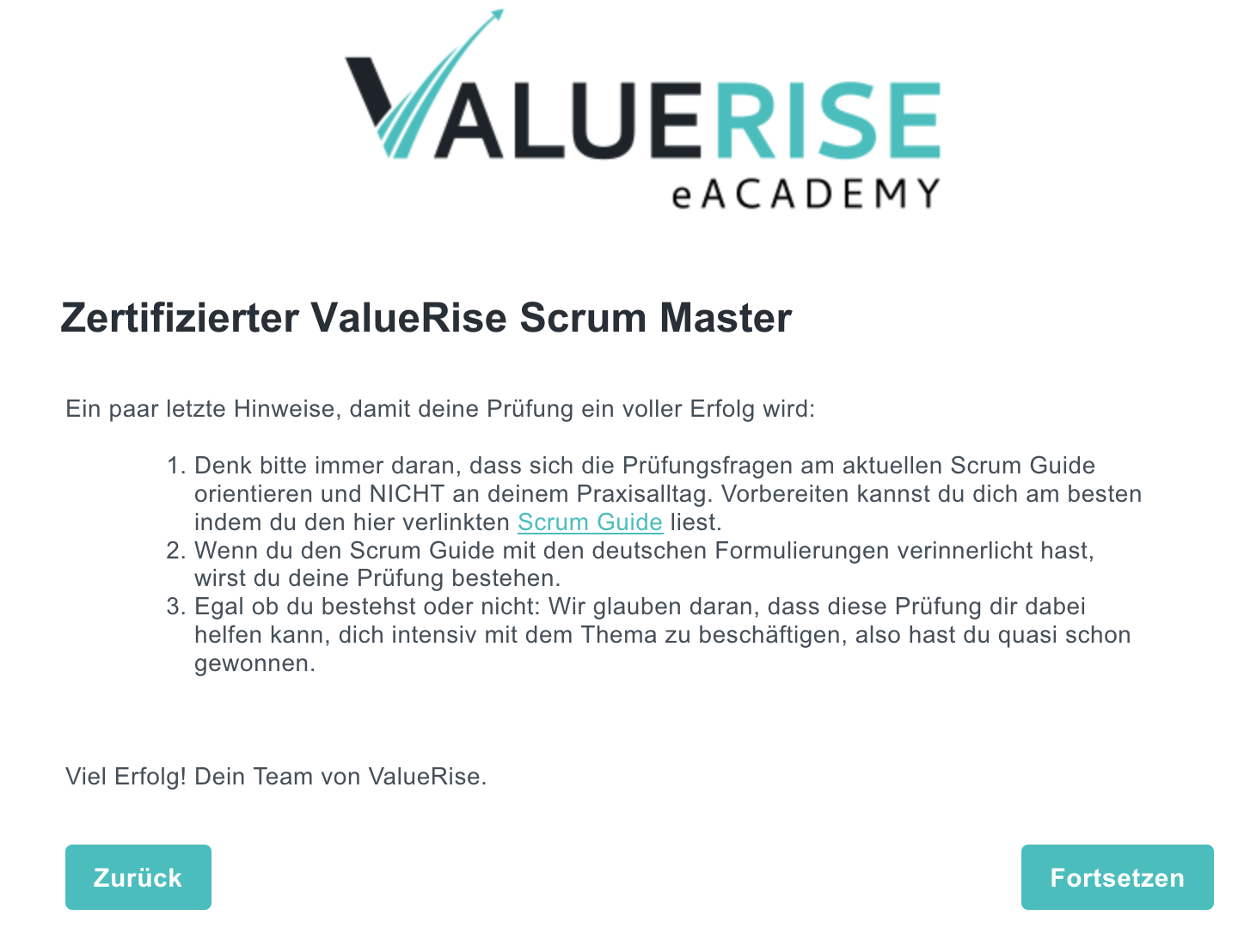 Scrum Master Prüfung